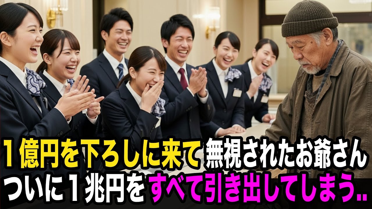 1億円を下ろしに来て銀行員に笑われたお爺さん。突如1兆円を引き出した瞬間、銀行は大混乱に陥った…