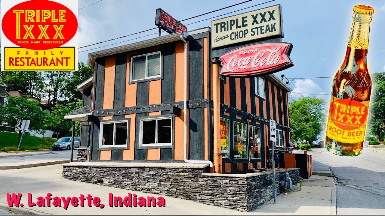 TRIPLE XXX Restaurant W. Lafayette, Indiana #dinersdriveinsanddives #guyfieri #rootbeer