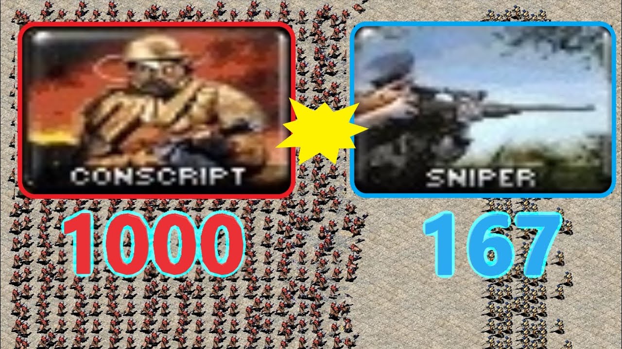 Conscripts vs Snipers - Same Cost - Red Alert 2