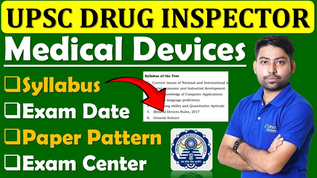 UPSC DRUG INSPECTOR SYLLABUS OUT😍UPSC DI MEDICAL DEVICE (20 POST) PAPER PATTERN #upsc #druginspector