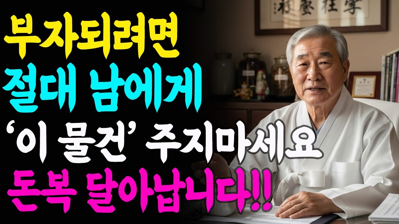 부자가 되려면 절대 남에게 '이 물건' 주지마세요 l 재물복 사라집니다ㅣ돈복을 지키는 생활 지혜ㅣ노후지혜ㅣ인생조언｜오디오북