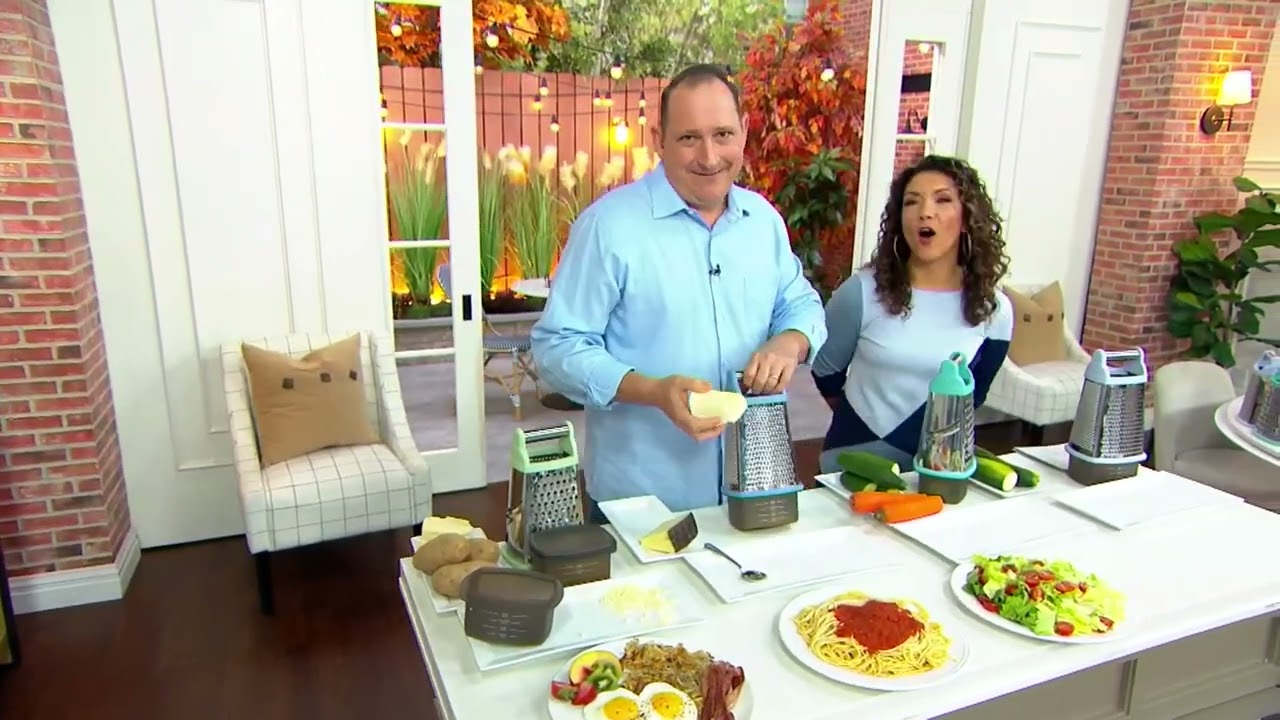 KitchenAid Box Grater with 2 Catch Bins and Lids on QVC