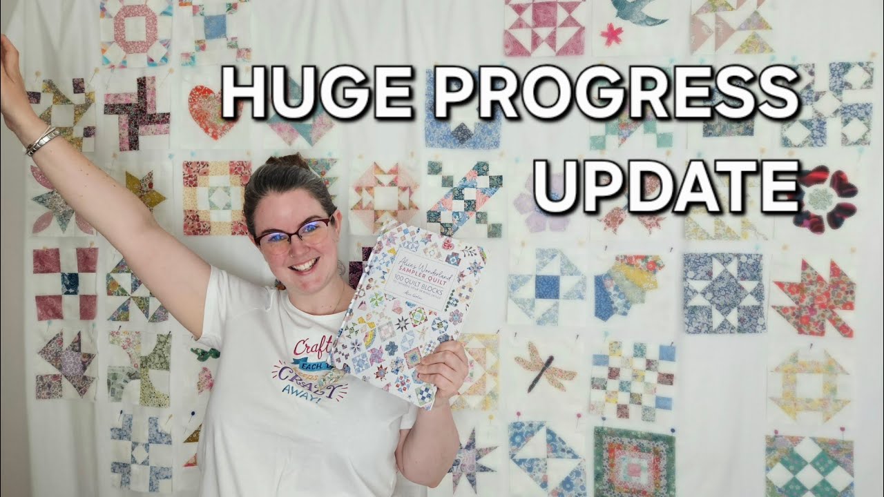 PROGRESS ON ALICE'S WONDERLAND SAMPLER! | Quilting Vlog