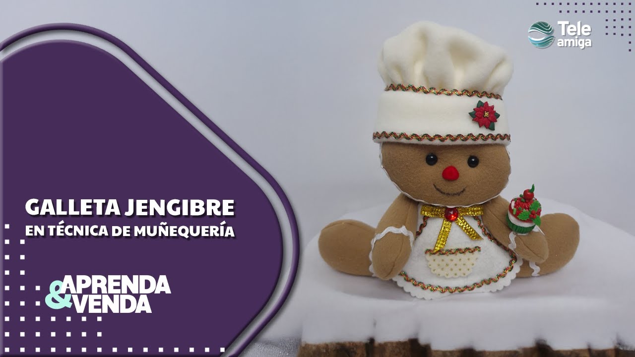 🎁 Galleta de Jengibre en Pa&ntilde;o Lency 🍪 | Manualidad Navide&ntilde;a F&Aacute;CIL y BONITA paso a paso #teleamiga