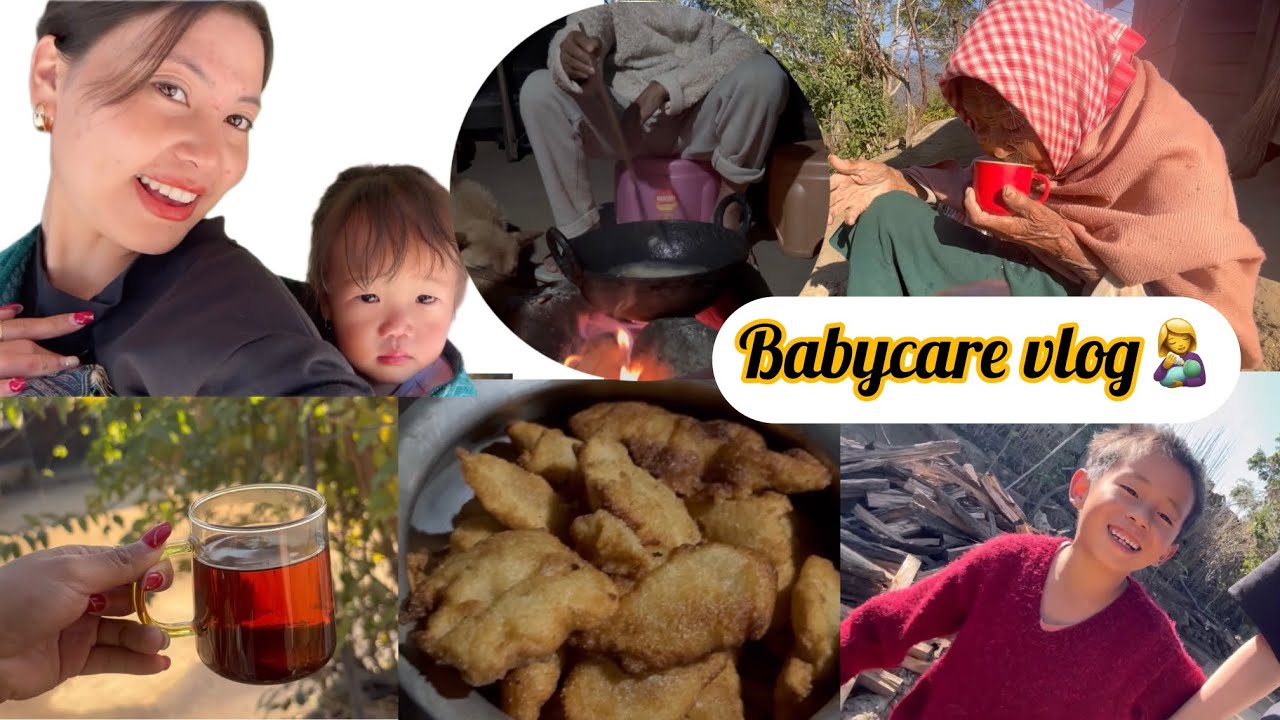 “Baby Care Vlog: 👩‍🍼👶Making Tangkhul Hao Khamui (Sticky Rice Cake)