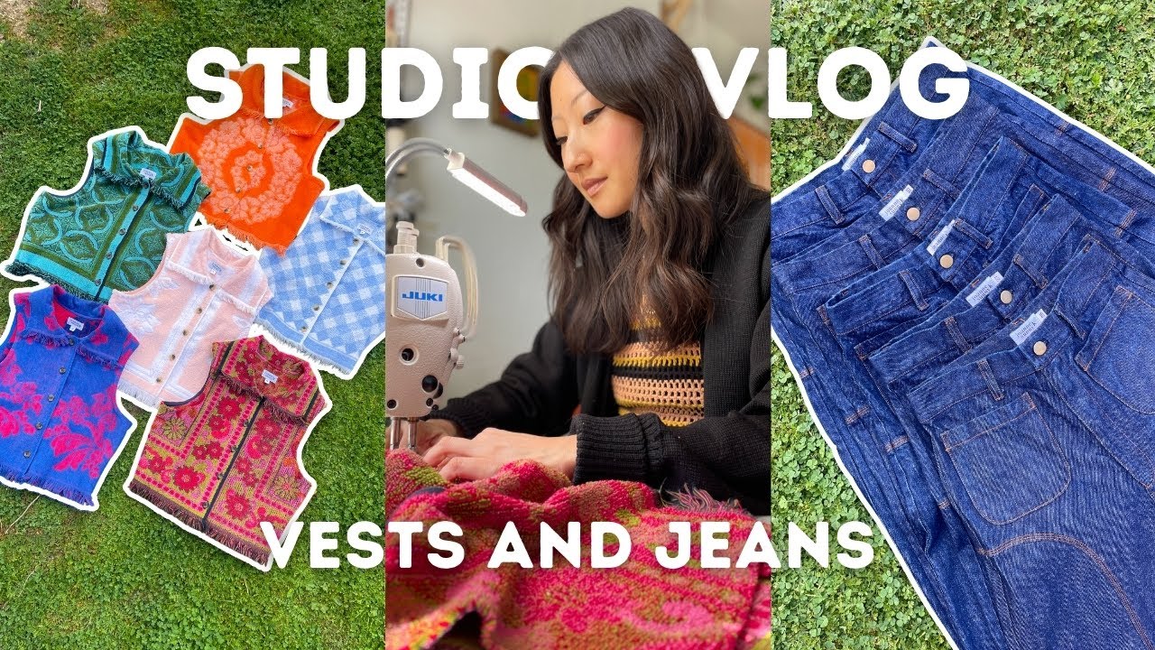 Studio Vlog: Making My Best Selling Towel Vests & High Waisted Jeans for my next Market!