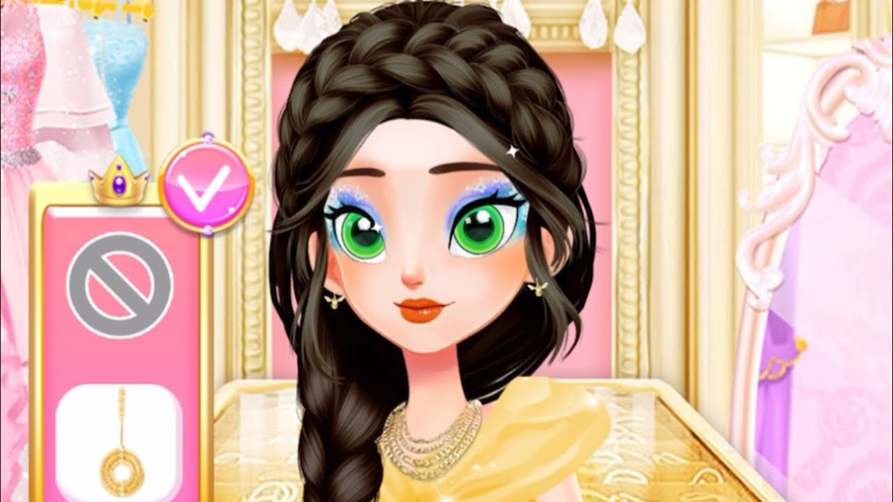 Royal Princess Makeover 👑✨ Beautiful Yellow Gown Dress Up Game