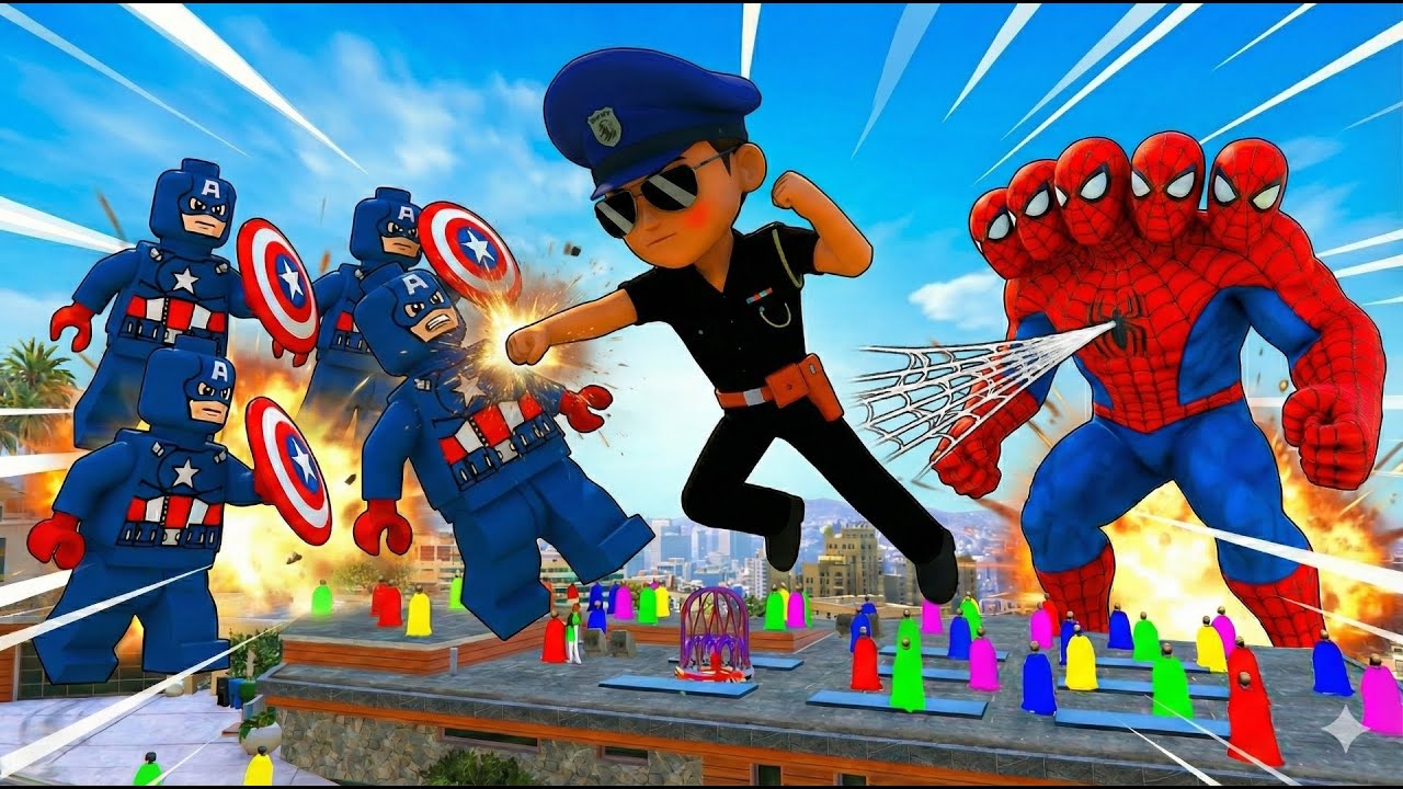 Little Singham KICKO Found 5 Caption America  WITH 1000 Granny Attacking Shinchan Little Singham #9