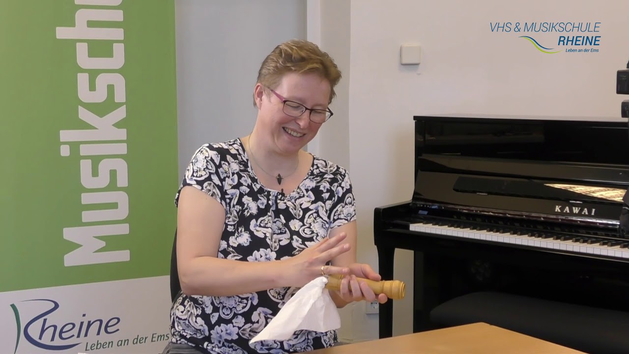 Flöte   Windkanal Reinigung der Flöte            Video Studio Musikschule Rheine