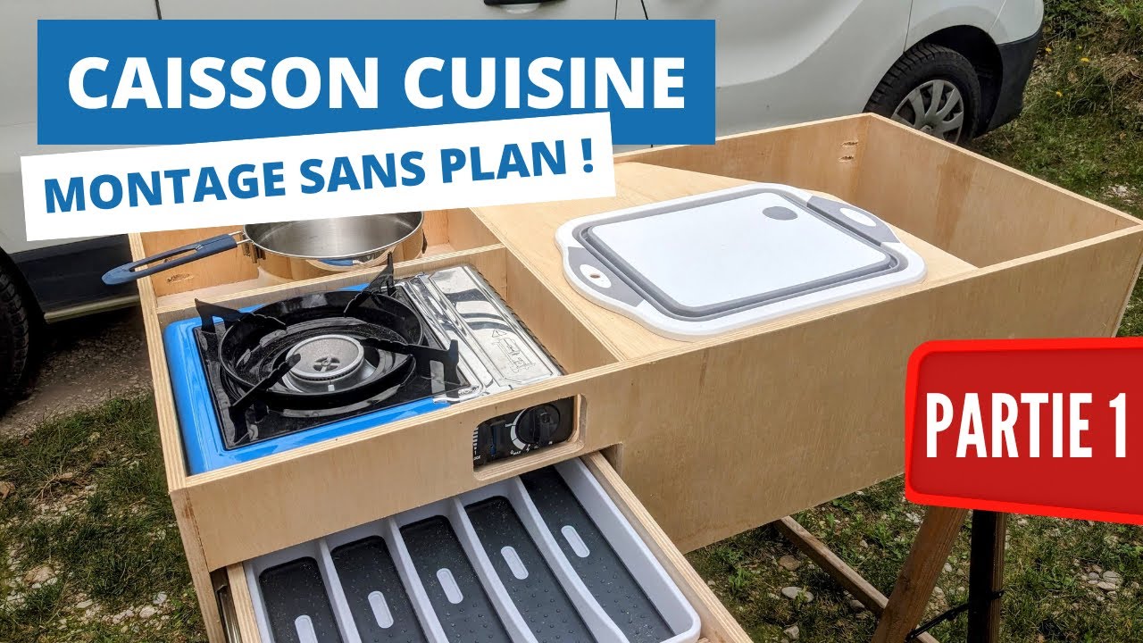 Cuisine FONCTIONNELLE pour van, sans plan ! 😉 #diy #vanlife
