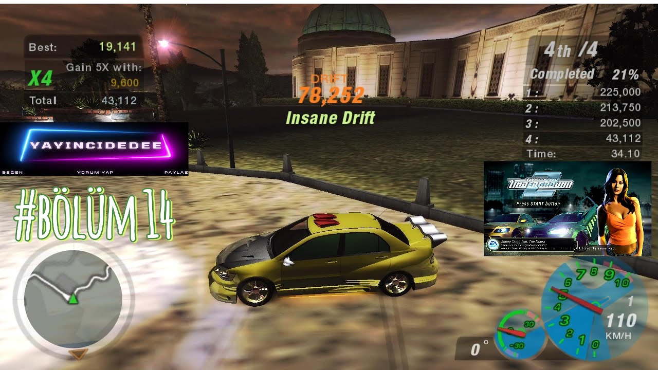 KÖPEK BALIĞI KARAYA ÇIKTI MİTSUBİSHİ LANCER EVO NEED FORSPEEDUNDERGROUND 2 BÖLÜM 14