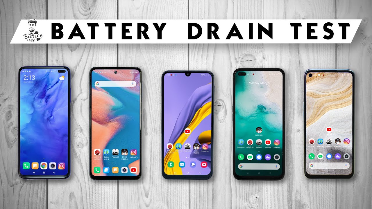 Redmi Note 9 Pro vs Realme 6 Pro / POCO X2 / Galaxy M31 / Realme 6 - Battery Life Drain Test