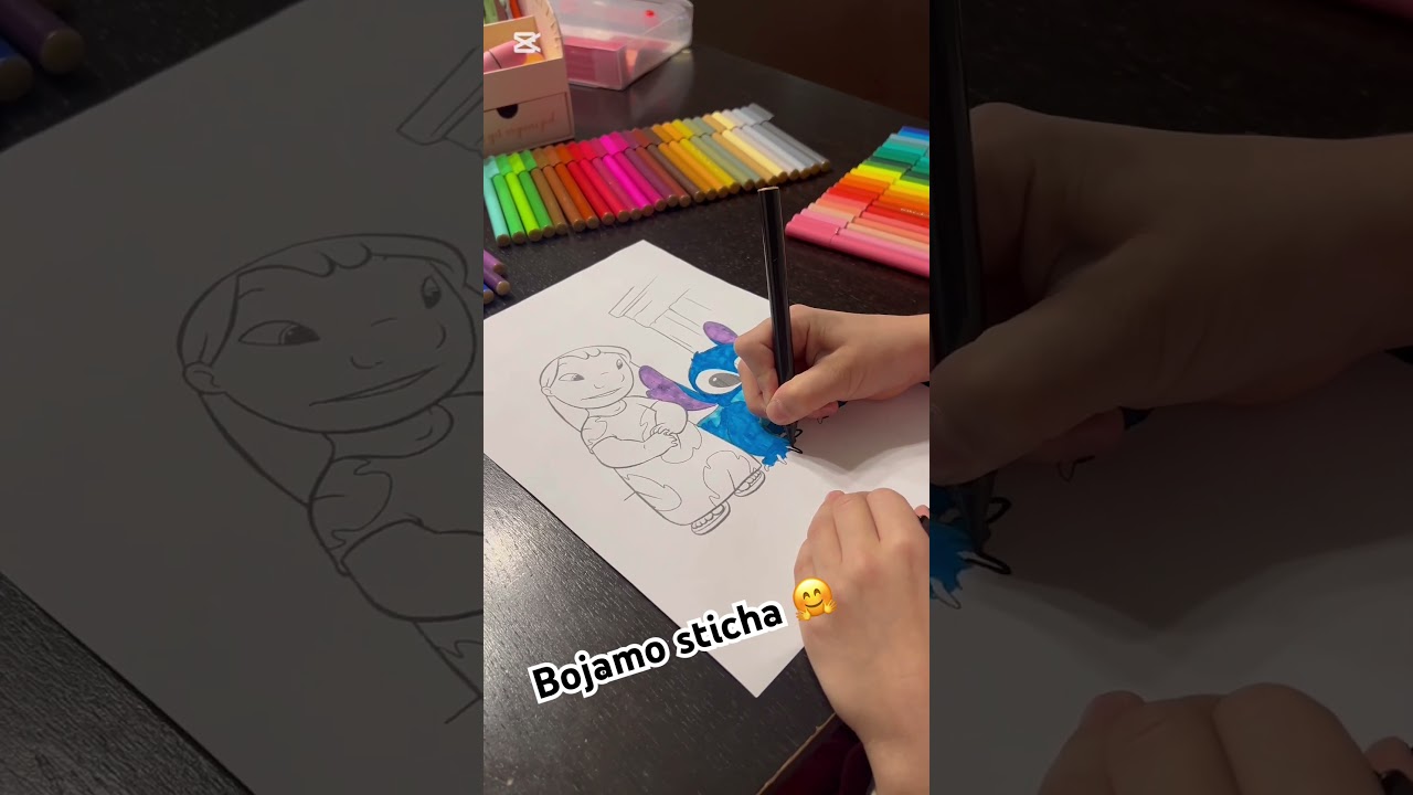 Bojanje Sticha 🤗 #bojice #igranje #bojanje #crtanje #fabercastell #markeri #bojanke #stich