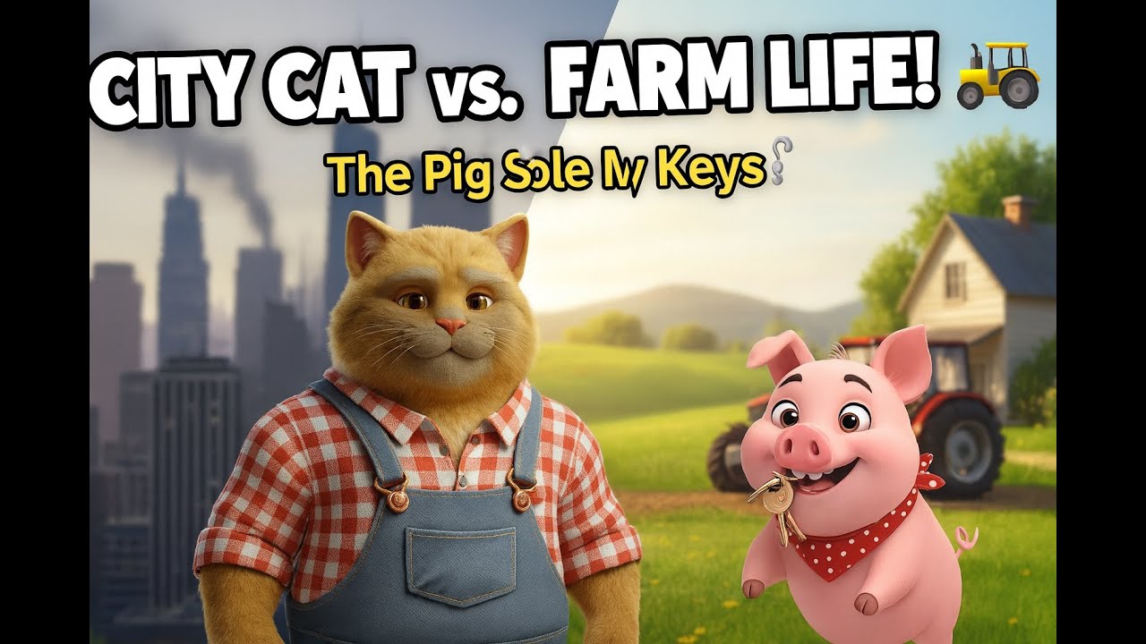Leaving the City for the Farm 🚜: Cat Jasper Drives a Tractor with Pig Pippin 🐷💖