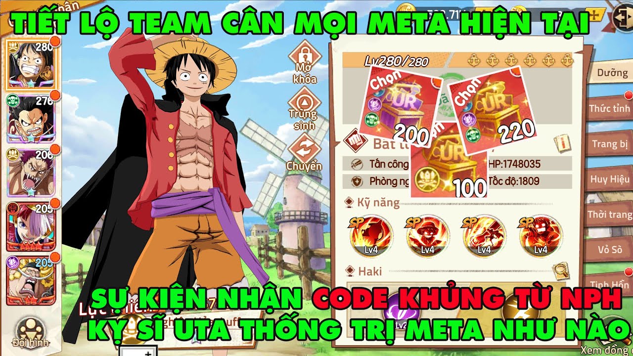 HAKI HUYỀN THOẠI - TÔI SỞ HỮU TEAM NÀY CỦA LUFFY CÓ  THỂ CÂN HẾT META..SIÊU CODE GROUP KHỦNG CHO AE