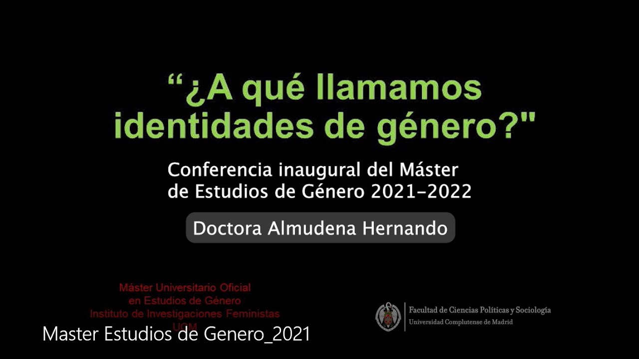 Conferencia Almudena Hernando Master Estudios de Genero 2021