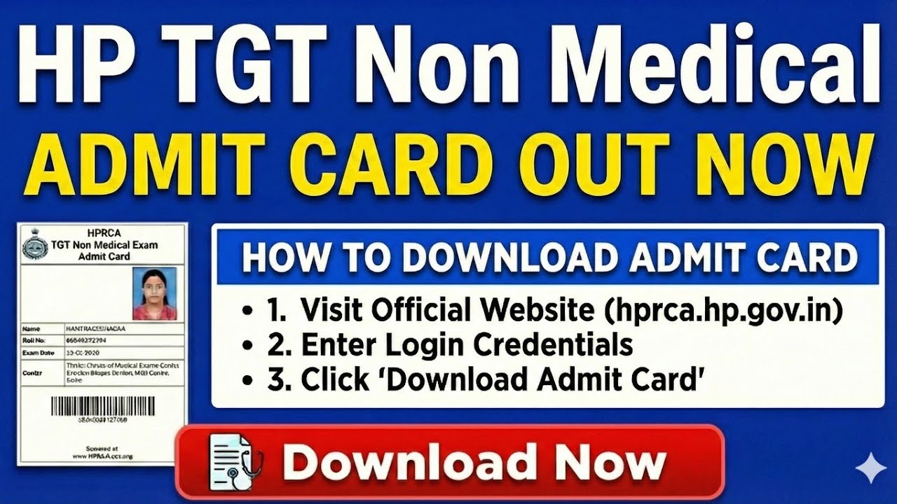 🔴👉How to Download HP TGT Non Medical Admit Card, Follow these Steps HPRCA TGT NonMed Admit card 2025
