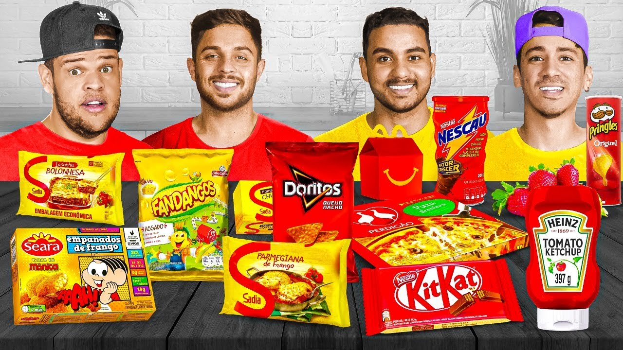 COMPRANDO COMIDA SOMENTE DESSAS CORES! ‹ EduKof ›