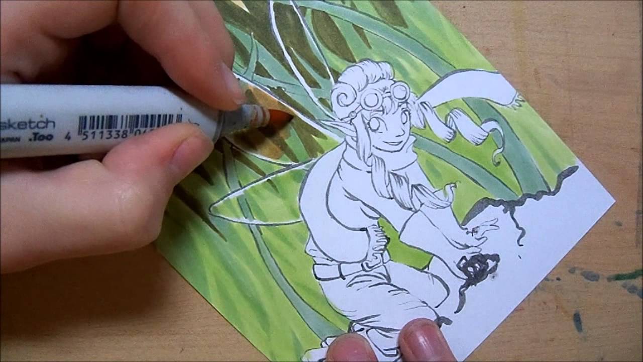 Copic Marker Tutorial: Coloring Transparent Wings