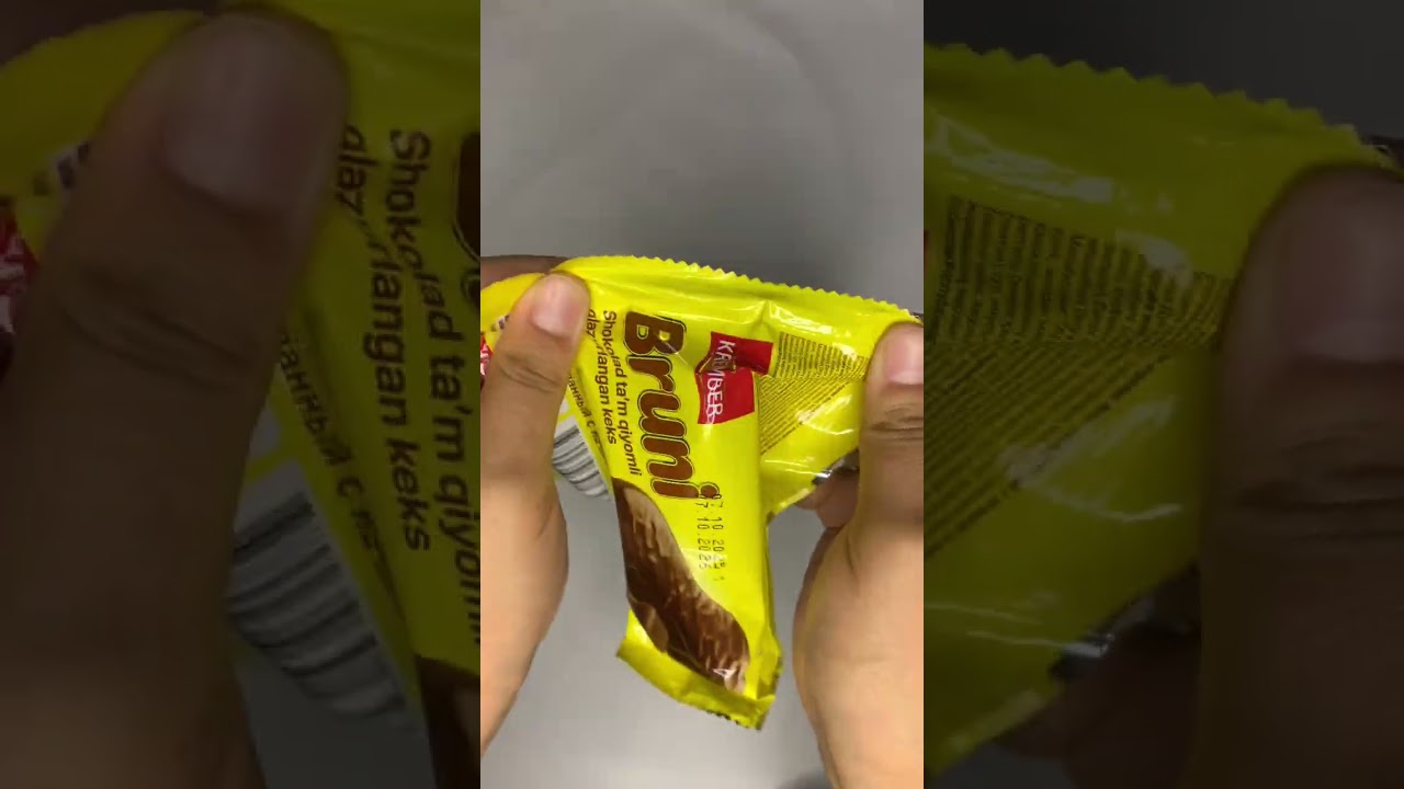 ASMR Crispy Treat  Eating the "Bruni" Chocolate Bar Soft Whispers 