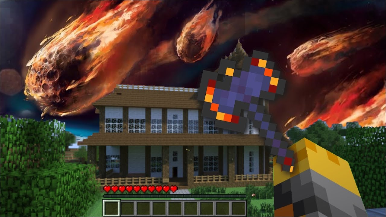 GIANT METEOR SHOWER APPEARS IN MY HOUSE IN MINECRAFT !! Minecraft Mods