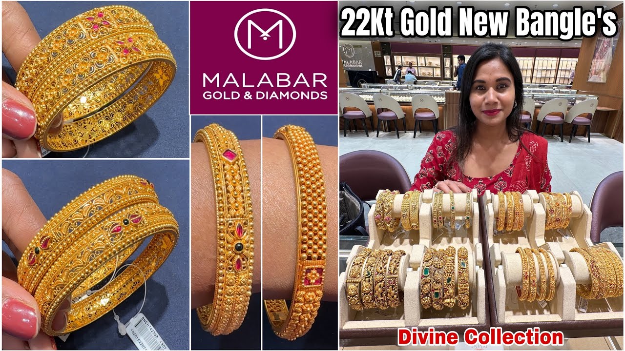Malabar NEW Gold Bangle Designs Divine Collection💕| Latest Gold Bangles Designs With Weight & Price|