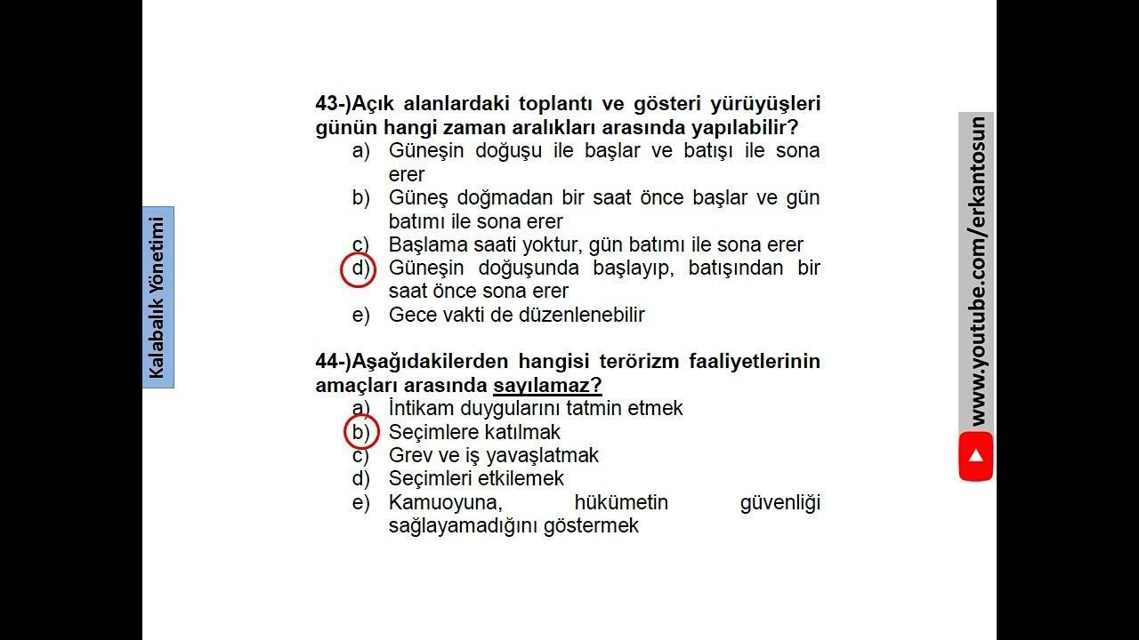 Kalabalık Yönetimi Soru Çözümleri (Özel Güvenlik Eğitimi)