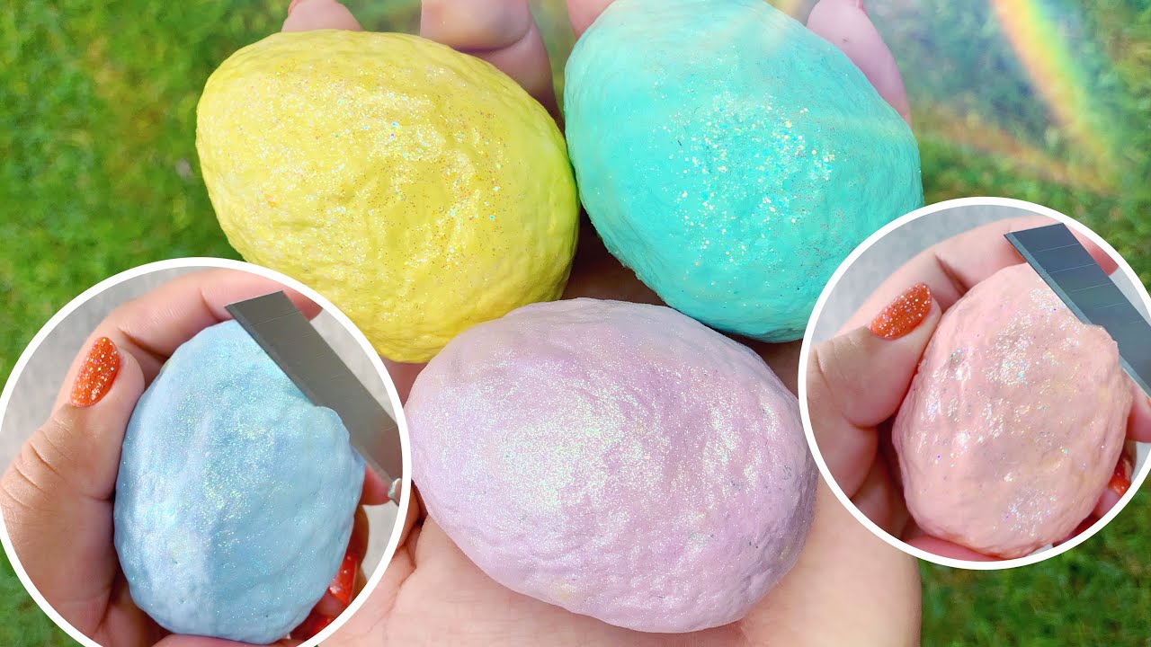 Easter Egg Soap Cutting ASMR - Soft Recycled Soap