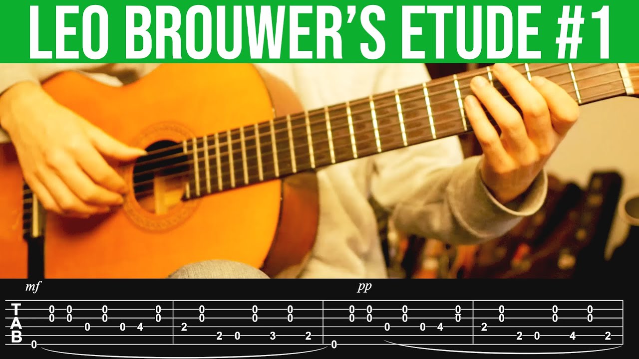 Leo Brouwer's Classical Guitar Etude No.1 with TAB