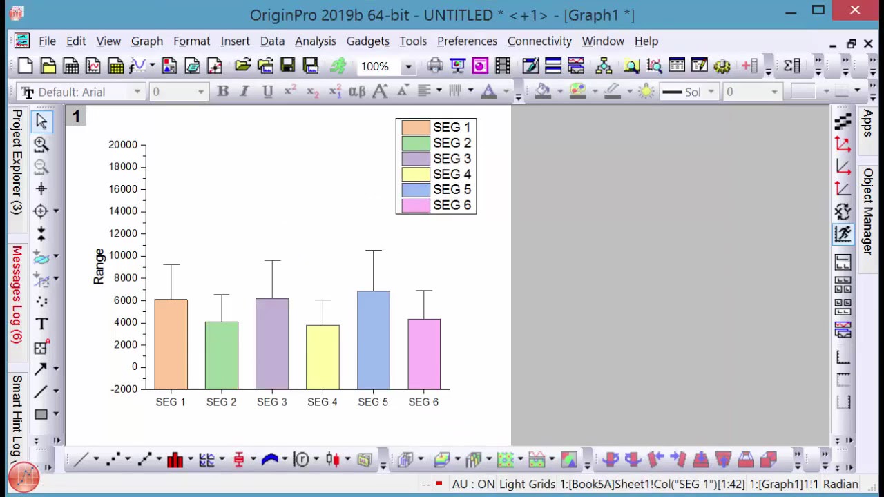 Plot Mean and SD of data as Bar plot with error bar