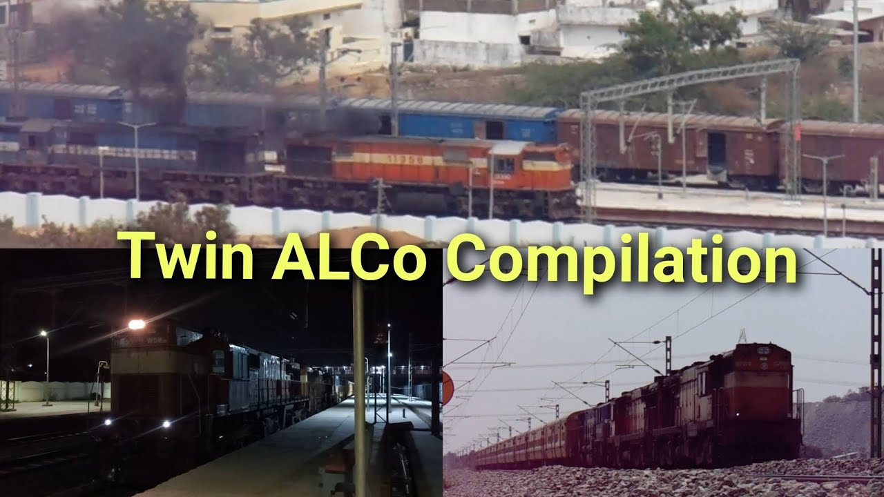 Indian Railways | Twin ALCo led trains in KCG-MBNR section. ALCo Compilation! 