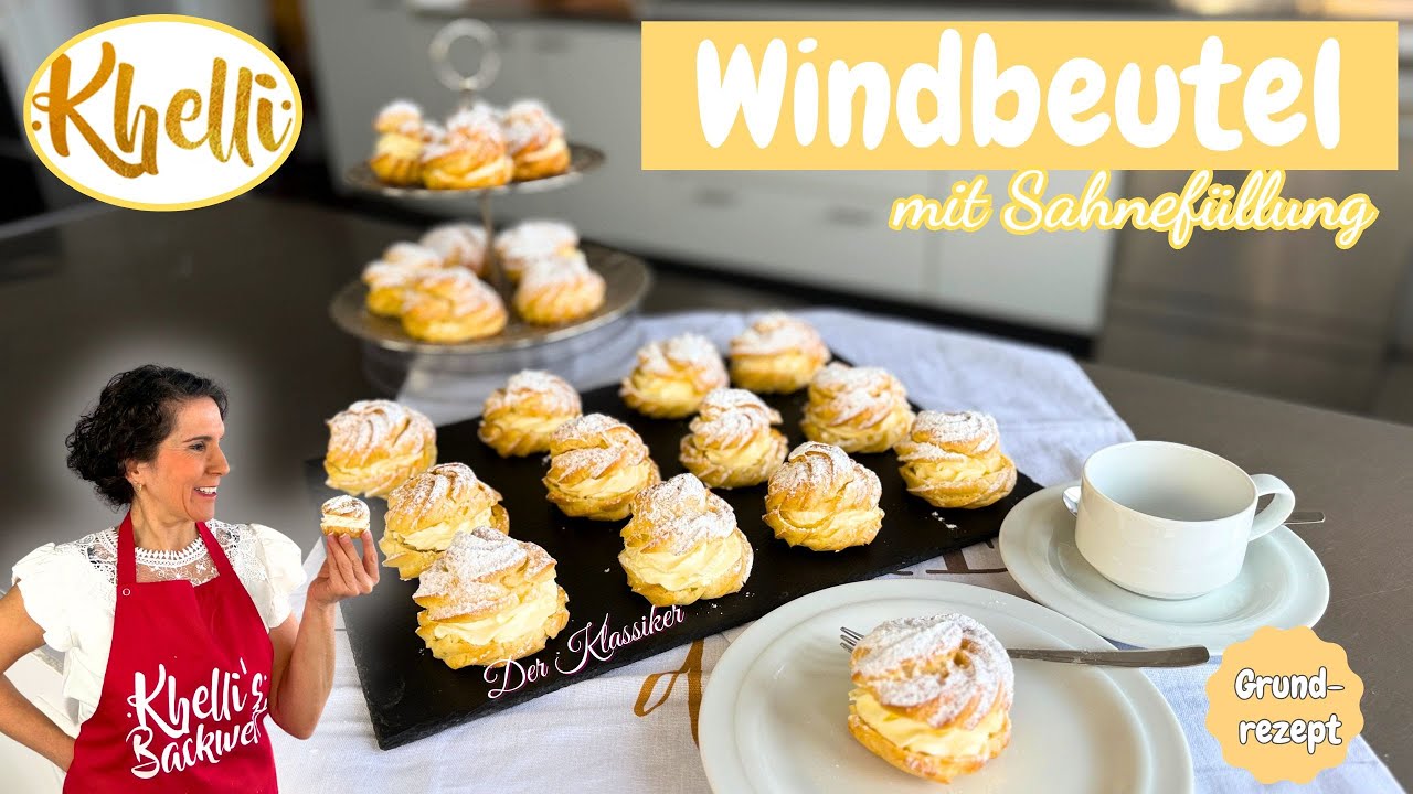 Windbeutel mit Sahnefüllung/Grundrezept mit Anleitung/der Klassiker/Brandteig/gelingsicher