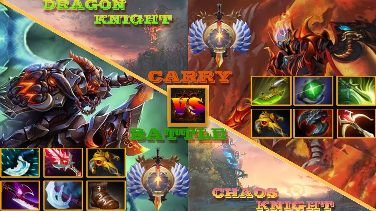 Epic Dota2 Battle With Knight Battle I DRAGON KNIGHT  VS CHAOS KNIGHT