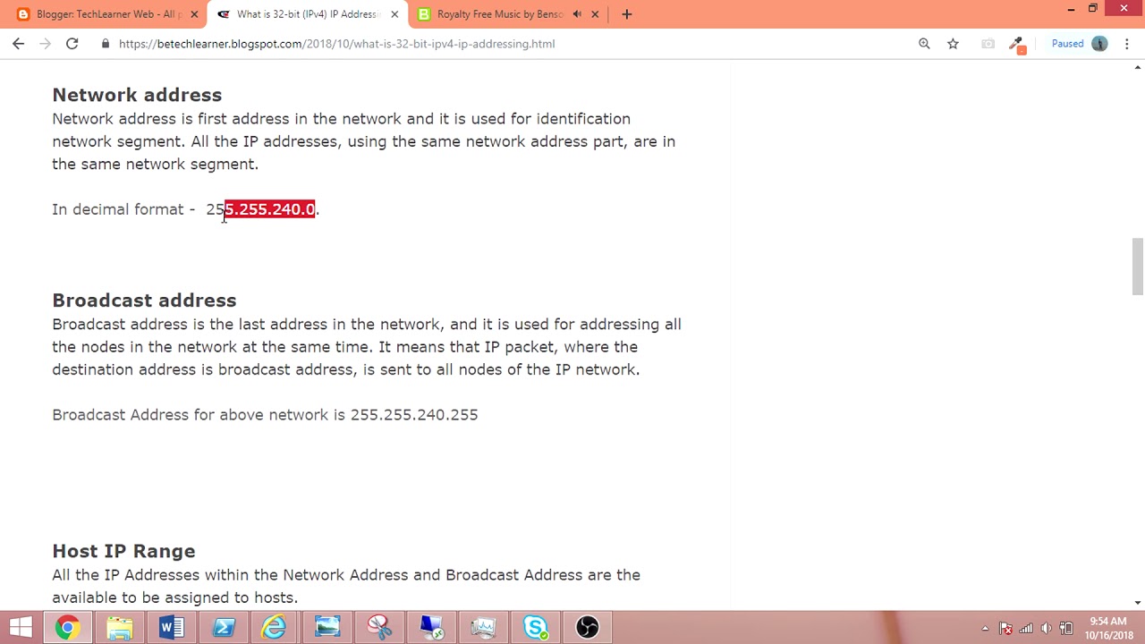 32 bit IPv4 Addressing