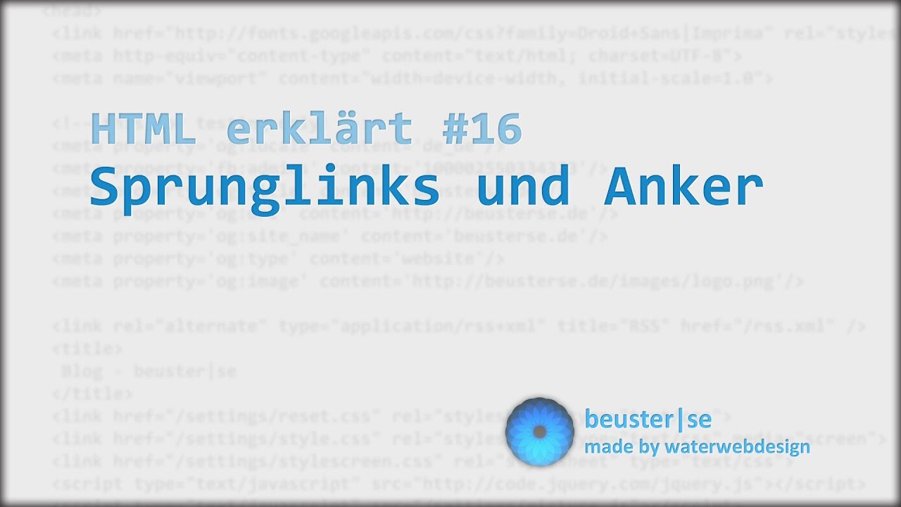 HTML erkl&auml;rt #16 Sprungmarken und Anker