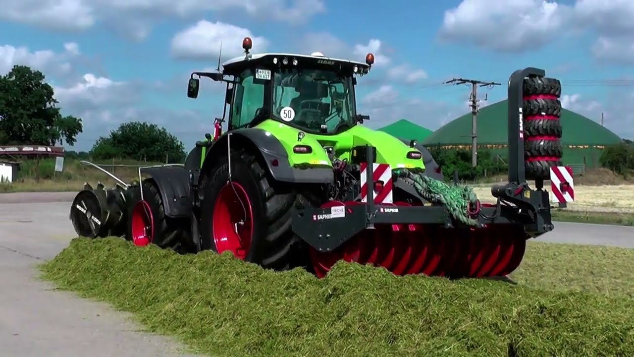 GPS - Silage das verteilen u. verdichten 2022 mit Claas Axion 930 mit Reck Trommel u. Saphir Walze