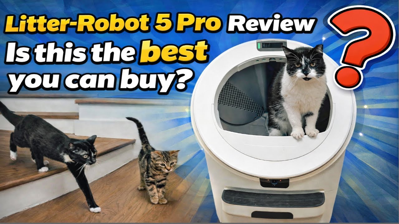 Автоматический лоток для кошачьего туалета Litter-Robot 5 Pro с камерами на основе искусственного...
