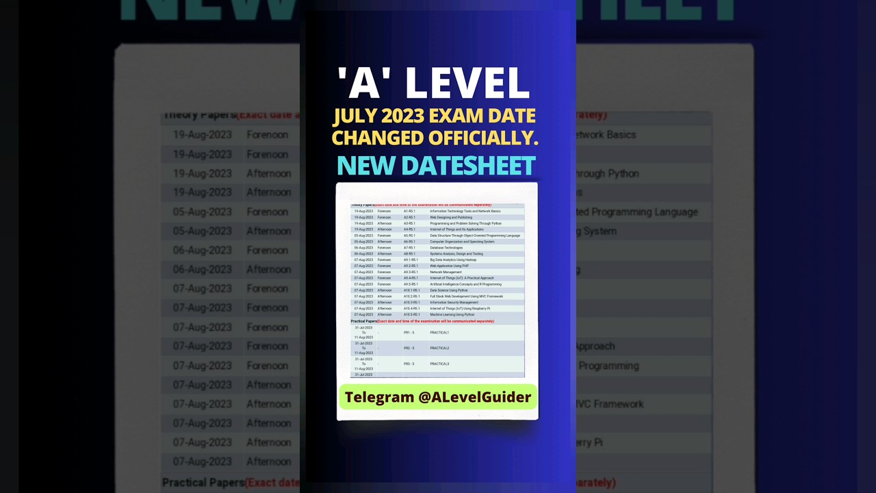A level New Exam Time Table July 2023 update | प्रैक्टिकल डेट #aleveltimetable #alevelguider #alevel