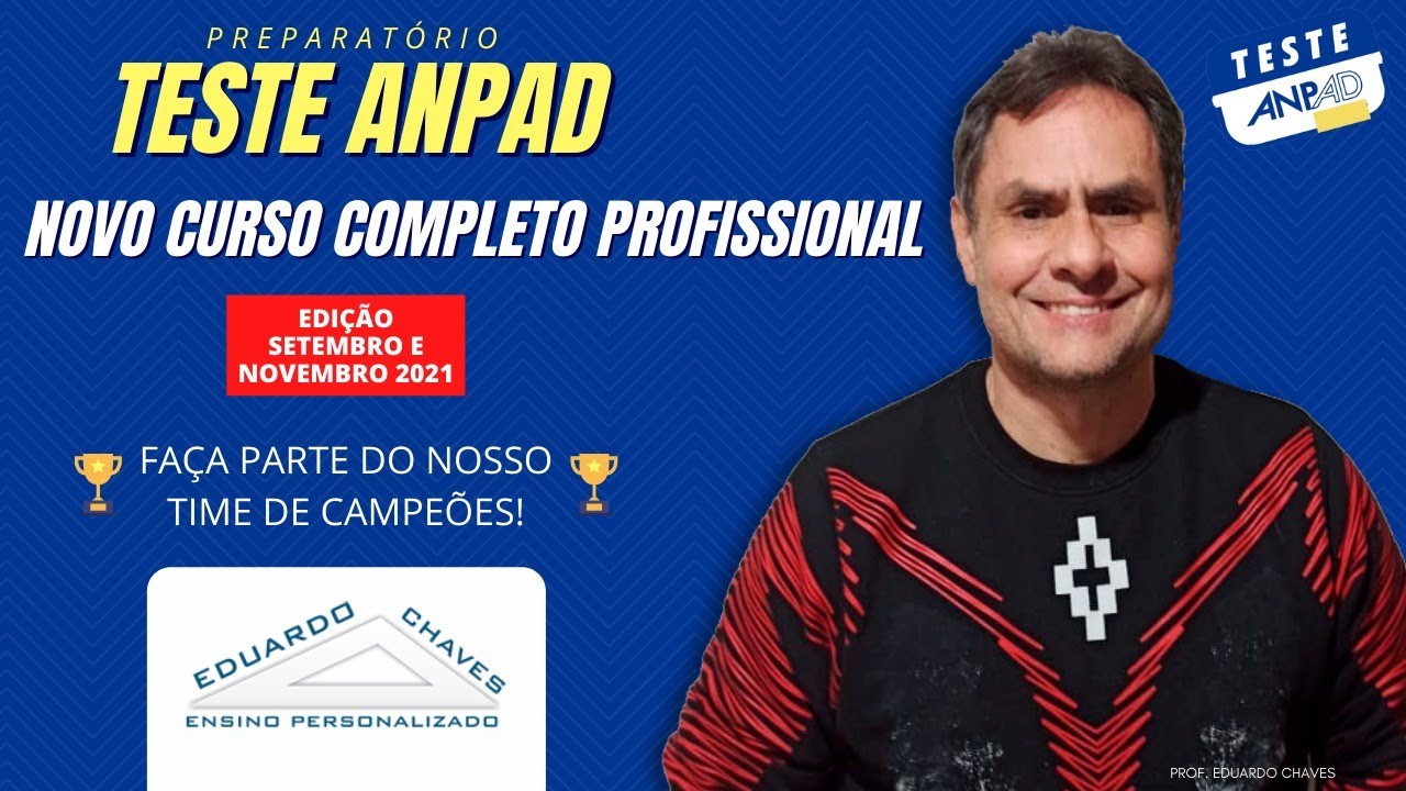 Teste Anpad 2022 - Curso online Teste Anpad Modalidade Profissional Ed. junho , setembro e Novembro