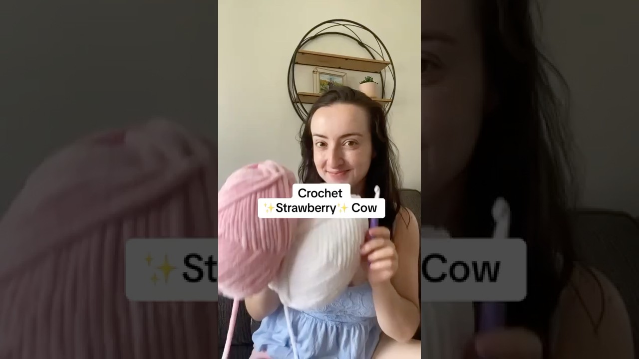 Crocheting ANOTHER Strawberry Cow?! #crochetcow #strawberrycow