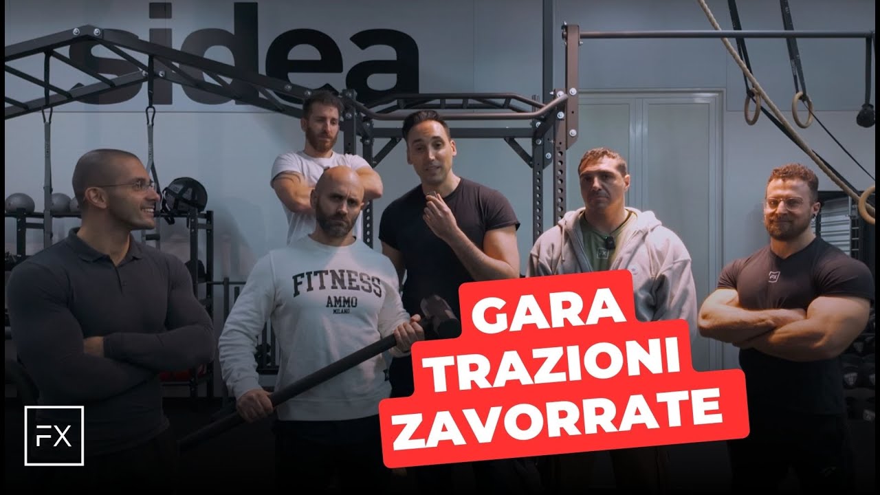 Gara di Trazioni Zavorrate tra Domingo Poliandri, Marco PT, Filippo Pici, Federico Sanna e Roberto