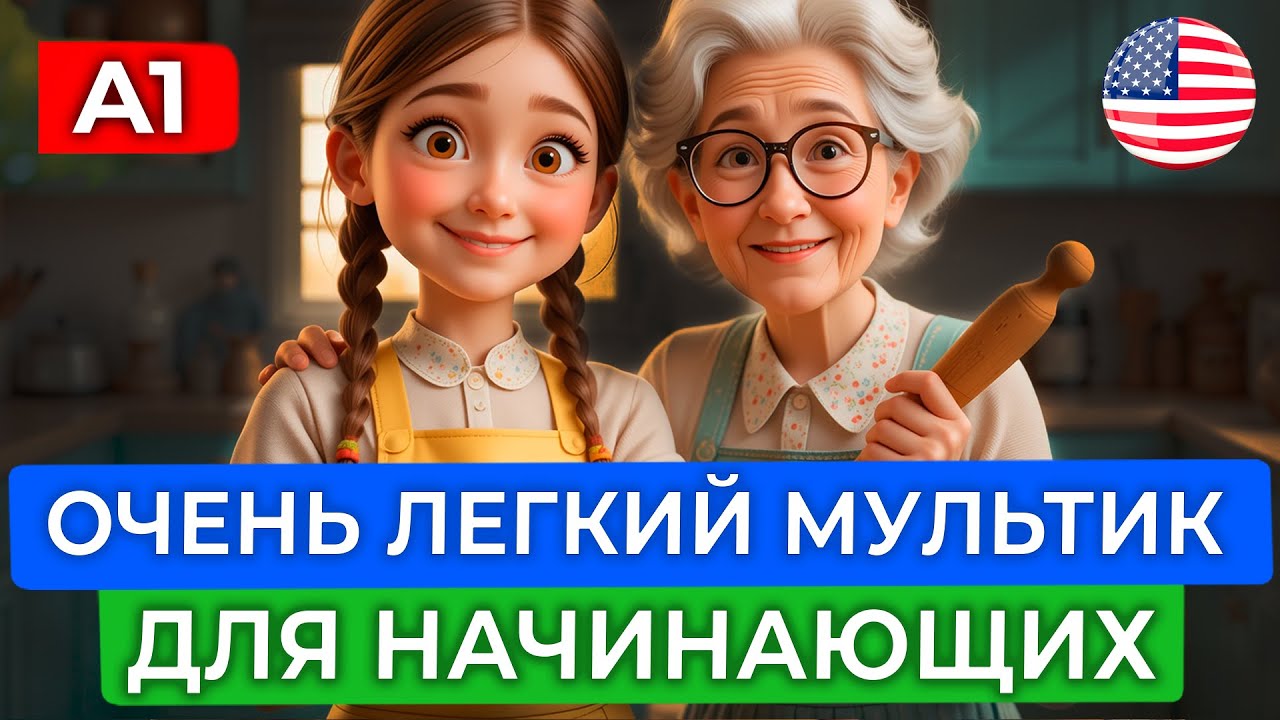 АНГЛИЙСКИЙ НА СЛУХ через УПРОЩЕННЫЙ мультфильм для новичков