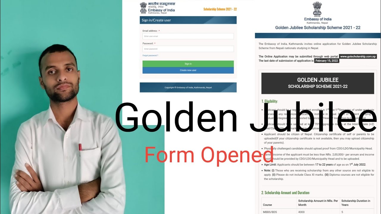 Application Form Opened For Golden Jubilee Scholarship Scheme 2021-22 | Indian Embassy Form