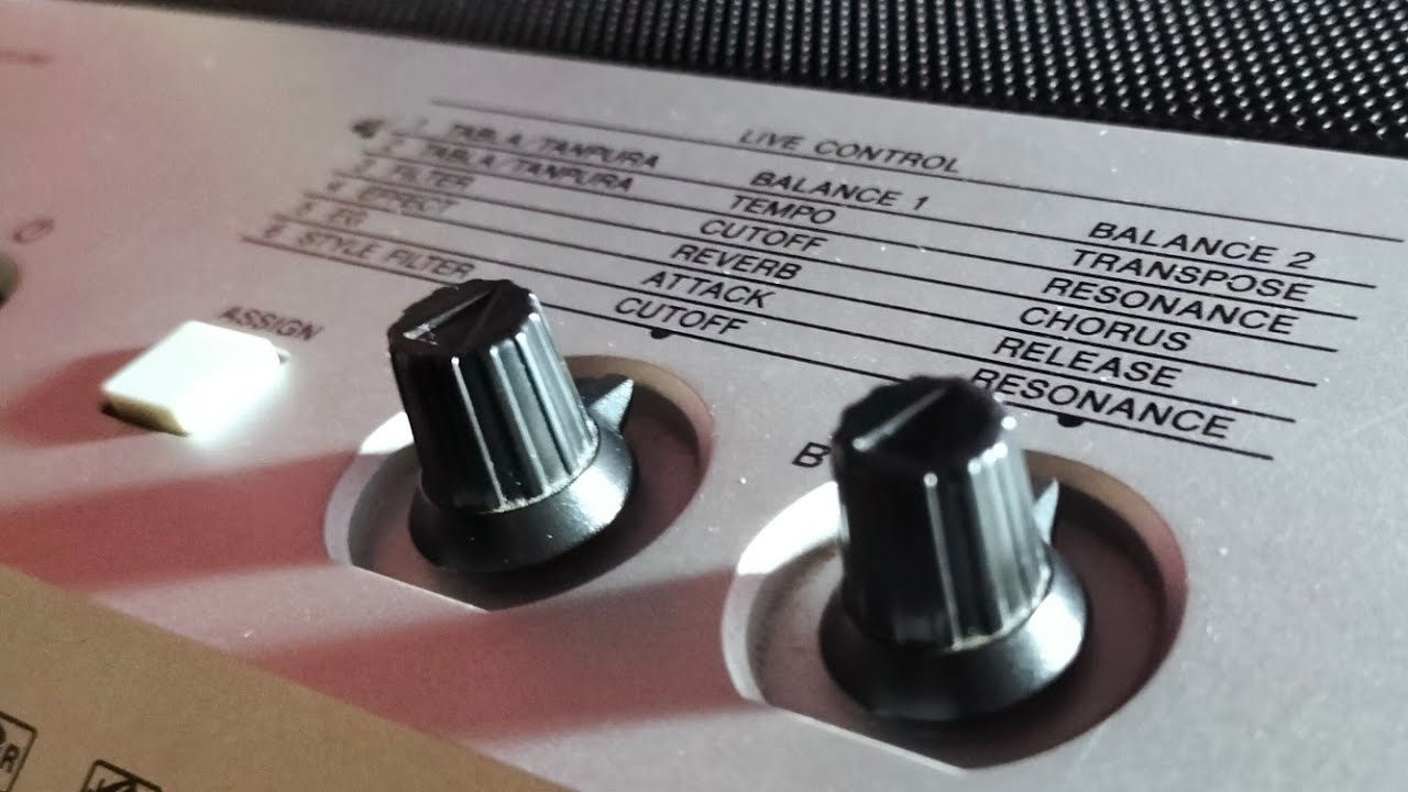 live performance functions : assign and knob A and knob B of Yamaha psr-i455