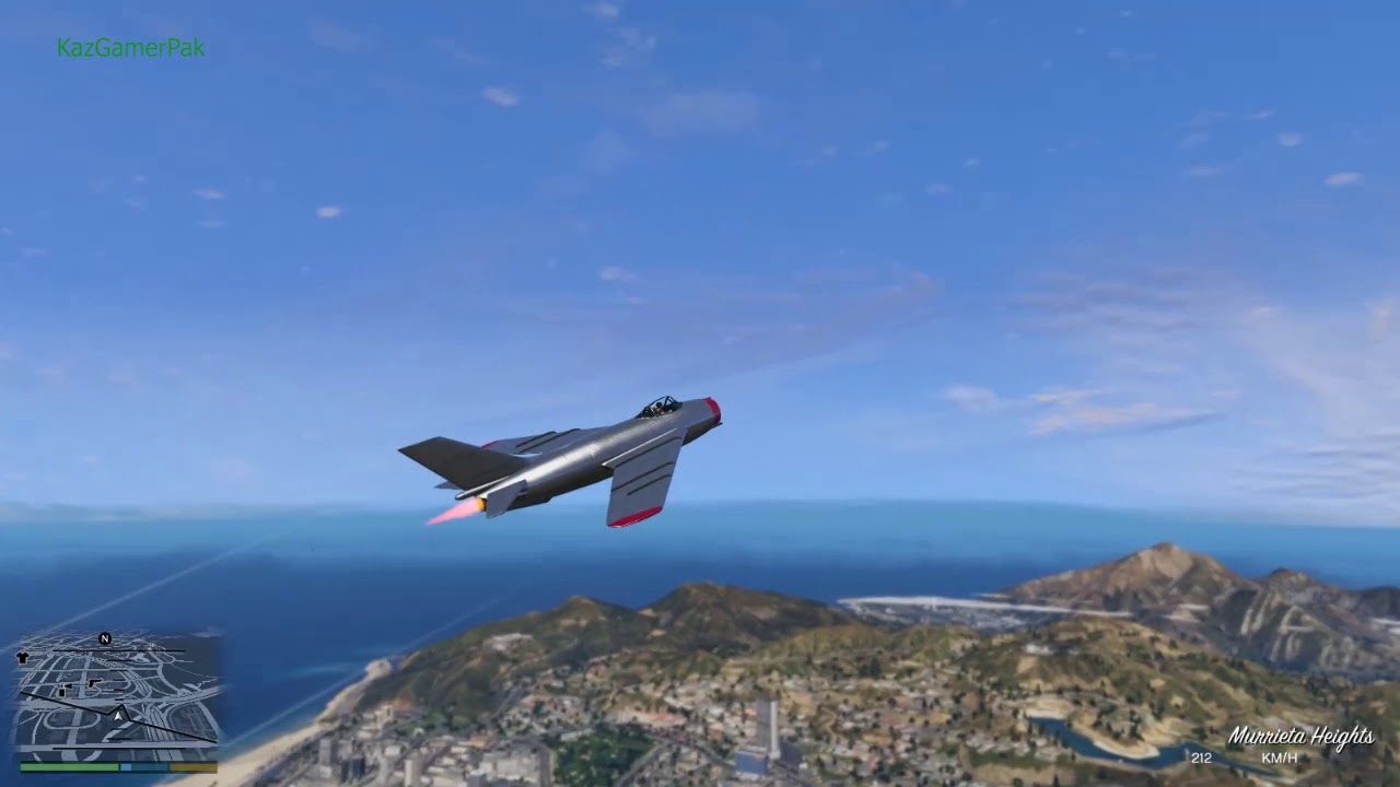 GTA 5, Takeoff, free flight, landing # 1