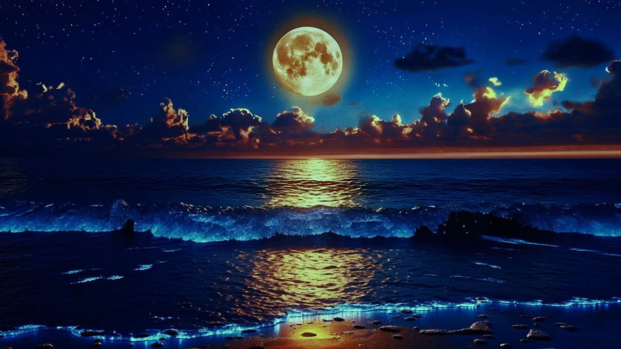 Night Ocean Dark Screen | Melt Stress Away | Sleep Like a Baby