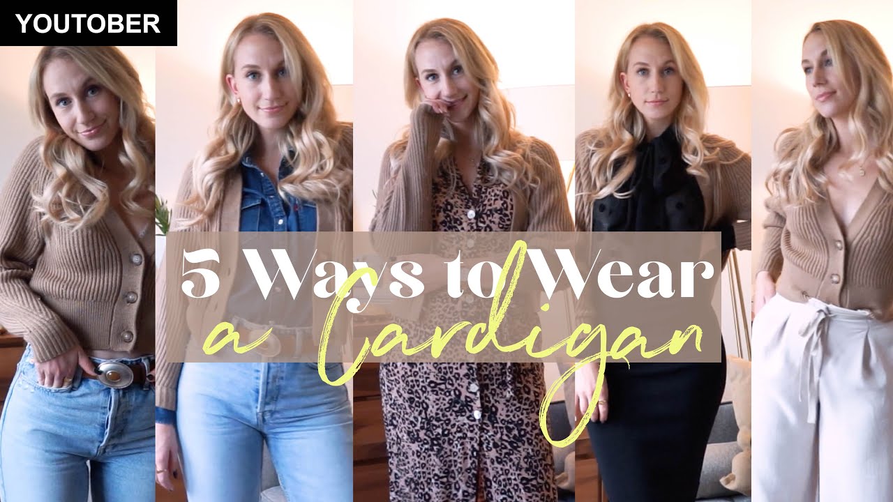 How to Style a Cardigan | 5 Different Ways ft. Aritzia