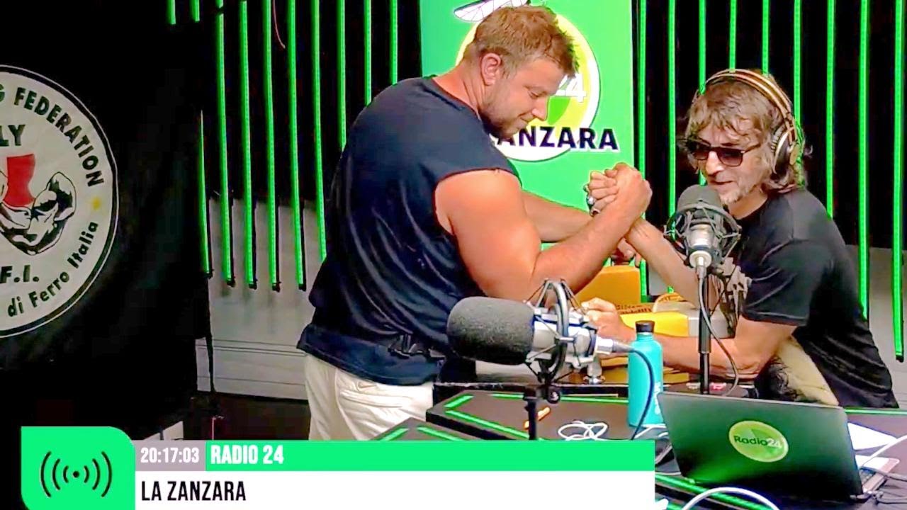 Manuel Battaglia campione di braccio di ferro - La Zanzara 13.9.2023