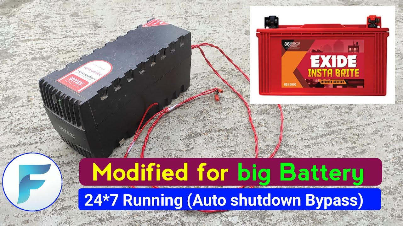 How to modify a UPS for all day running with BIG Battery