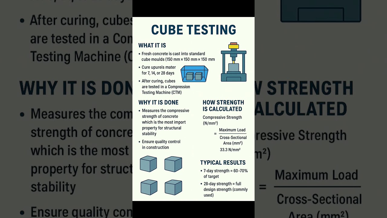 Basic Knowledge for Civil Engineering | #Concrete Cube Testing | #Shorts #Construction
